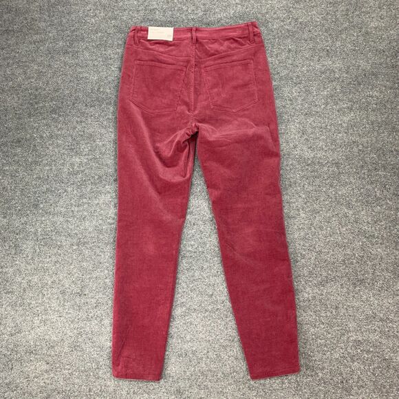 Soft Surrounding Skinny Corduroy Jeans Women 10 Berry Full Length High Rise Pant - Picture 5 of 13